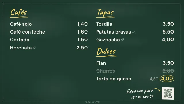 Carta en la tele con el estilo «Pizarra»