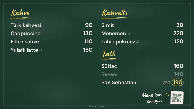 “Kara tahta” tarzında TV'de menü