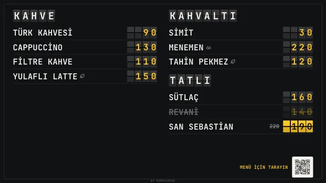 “Kalkış tabelası” tarzında TV'de menü