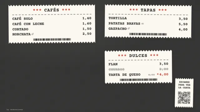 Estilo «Ticket de caja»: Como un ticket de caja, divertido y honesto