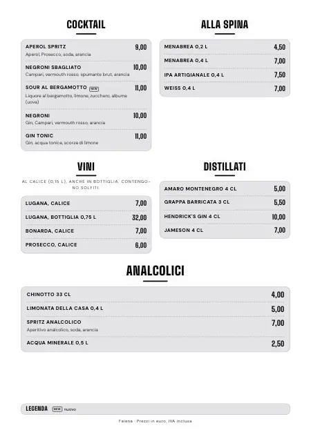 Menu cocktail per bar con birra e distillati in stile “Neon”, pronto da stampare