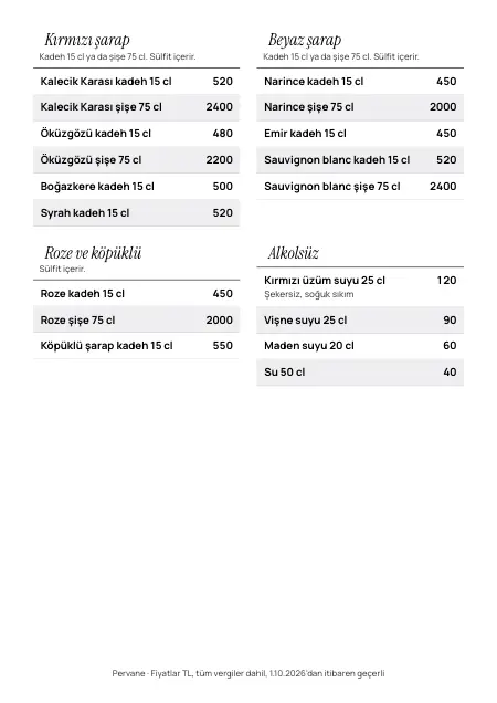 “Şarap listesi” stilinde kadeh ve şişe fiyatlarıyla şarap menüsü şablonu