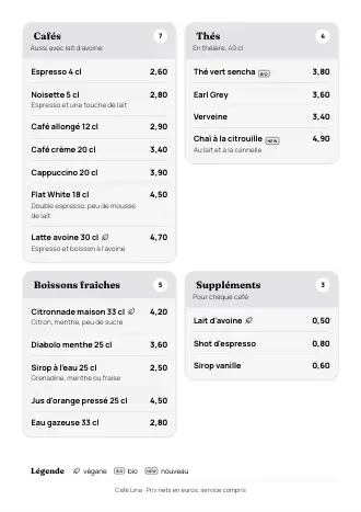 Modèle de carte des boissons style « Dépliable » (A4)