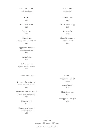 Modello menu bevande in stile “Elegante” (A4)