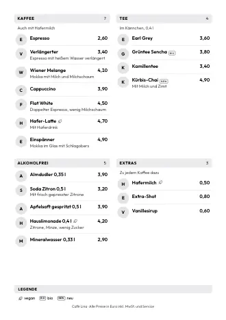 Getränkekarte Vorlage im Stil „Anfangsbuchstaben“ (A4)