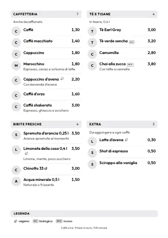 Modello menu bevande in stile “Iniziali” (A4)
