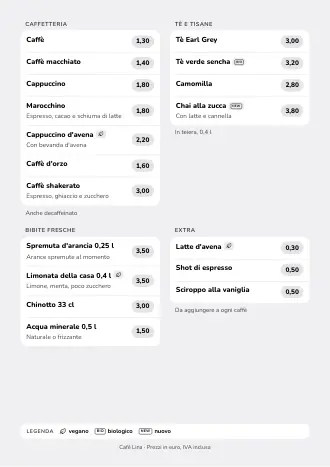 Modello menu bevande in stile “Liste morbide” (A4)
