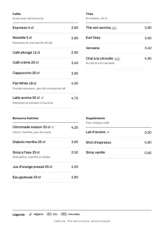 Modèle de carte des boissons style « Épuré » (A4)