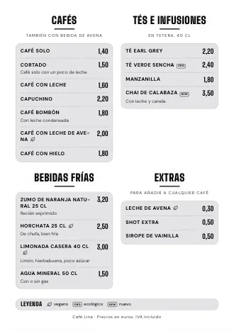 Plantilla de carta de bebidas estilo «Neón» (A4)