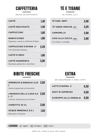 Modello menu bevande in stile “Neon” (A4)