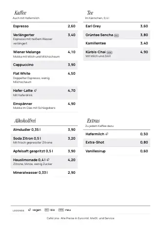 Getränkekarte Vorlage im Stil „Weinkarte“ (A4)
