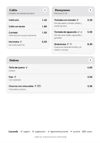 Plantilla de carta de restaurante estilo «Desplegable» (A4)