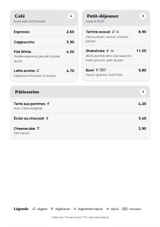 Modèle de menu restaurant style « Dépliable » (A4)