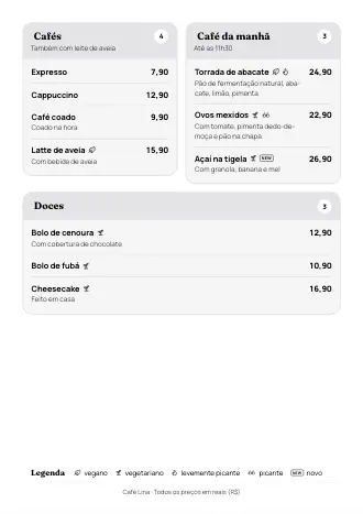 Modelo de cardápio no estilo “Abre e fecha” (A4)