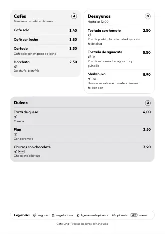 Carta A4 de Café Lina con el estilo «Cajas», lista para imprimir