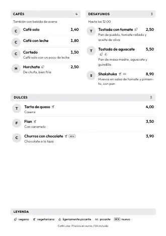 Plantilla de carta de restaurante estilo «Iniciales» (A4)