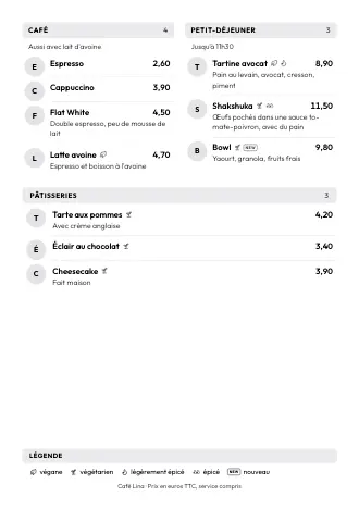 Modèle de menu restaurant style « Initiales » (A4)