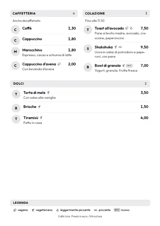 Modello menu ristorante in stile “Iniziali” (A4)