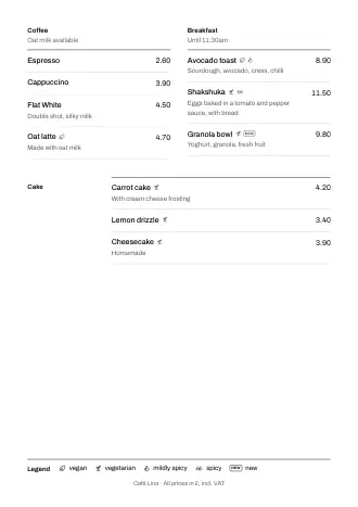 Menu template in the “Simple” style (A4)
