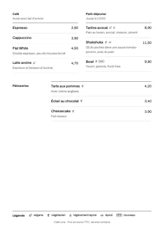 Modèle de menu restaurant style « Épuré » (A4)