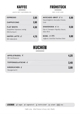 Speisekarte Vorlage im Stil „Neon“ (A4)
