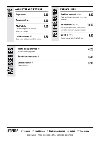 Modèle de carte « Affiche » avec plats et prix