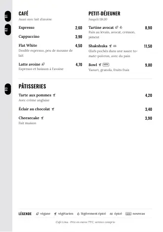 Modèle de carte « Liste sur le côté » avec plats et prix