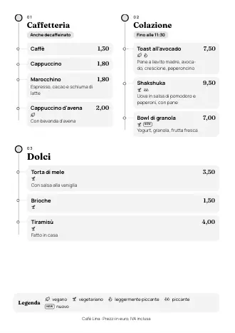 Modello menu ristorante in stile “Linea del tempo” (A4)