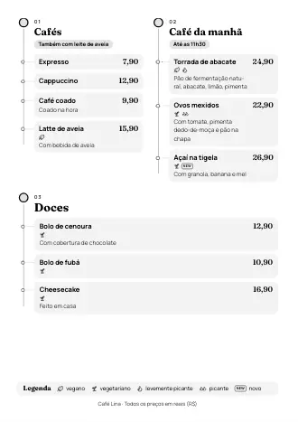 Modelo de cardápio no estilo “Linha do tempo” (A4)
