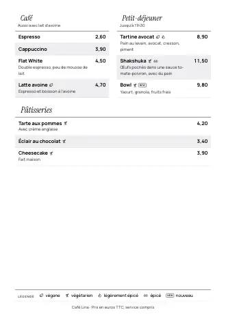 Modèle de menu restaurant style « Carte des vins » (A4)