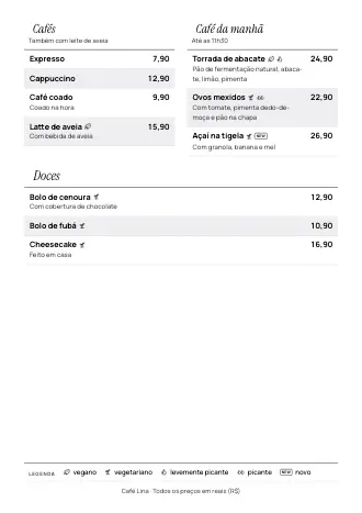 Modelo de cardápio no estilo “Carta de vinhos” (A4)
