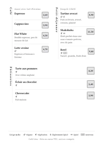 Modèle de carte « Zen » avec plats et prix